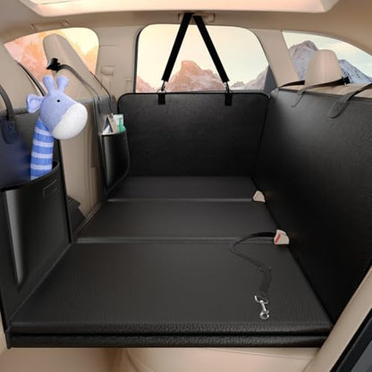 Btefd Back Seat Extender for Dogs Upgraded Anti-Scratch PU Leather, Hard Bottom Dog Car Seat Cover for Back Seat, Backseat Extender for Dogs, Waterproof Dog Hammock for Car, SUV, Small Truck, Black - size: For Cars / Mid-Size SUV / Small Truck