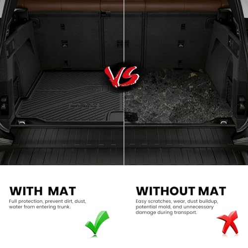 LASFIT Trunk Mat for BMW X5 2014 2015 2016 2017 2018, All Weather TPE Cargo Mats Custom Fit Cargo Liner Front & Rear Trunk Liner, Black - size: 3) X5 2014-2018 | Cargo Mat