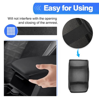 Autorder Center Console Cover for 2024 2025 2026 Toyota Tacoma Accessories Armrest Cover Anti-Scratch Middle Console Pad Leather Armrest Protector - size: 24-26 Tacoma Armrest Cover