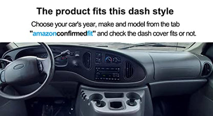 Dash Cover Mat Custom Fit for Ford E150 E250 E350 E450 Econoline Cargo Van Club Wagon,Dashboard Cover Pad Carpet (Dark Gray) J39 - color: DarkGray