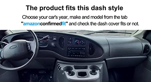 Dash Cover Mat Custom Fit for Ford E150 E250 E350 E450 Econoline Cargo Van Club Wagon,Dashboard Cover Pad Carpet (Black) J39 - color: black