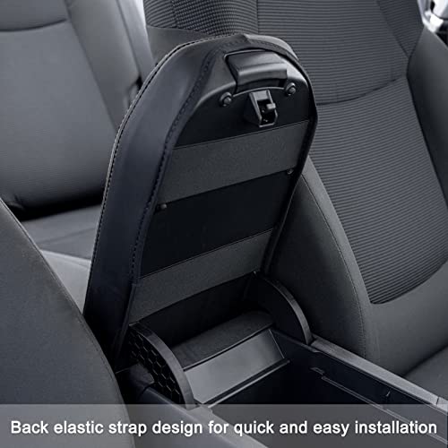 Center Console Armrest Cover for 2025 Toyota RAV4 Accessories 2024 2023 2022 2021 2020 2019 Leather Middle Console Lid Cover Pad Protector Elbow Arm Rest Covering Car-(Black)