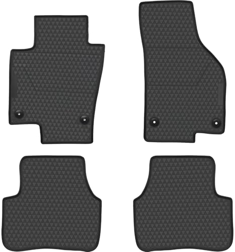 Car Floor Mats Custom Fit for Volkswagen VW CC 2009-2017 Black Rubber Auto Liner Mats All Weather Protection Odorless - color: All Black, size: 2009-2017 VW CC