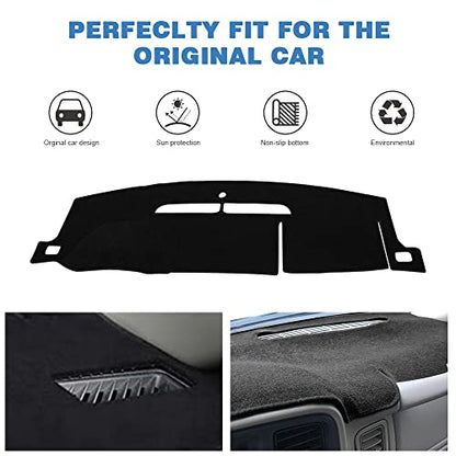 Dashboard Cover Compatible with 2007-2014 Tahoe Avalanche Suburban GMC Yukon Denali 07-13 Sierra SLT Silverado LTZ Dash Cover Mat Black Premium Carpet Without Dash Speaker - size: 2007-2014 GMC and Chevy
