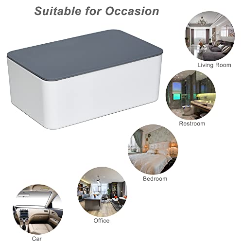 Diaper Wipes Dispenser, Tissue Storage Box Case, Wet Wipe Dispenser Holder with Lid for Home, Office, Cars (Gray-White) - color: Gray-white