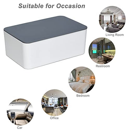 Diaper Wipes Dispenser, Tissue Storage Box Case, Wet Wipe Dispenser Holder with Lid for Home, Office, Cars (Gray-White) - color: Gray-white
