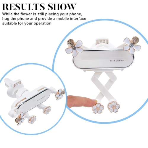 Car Cellphone Holder Adorable Car Phone Holder Cute Phone Holders for Your Cars Elegant Flower Crystal Air Vent Phones Holders Cars Phones Mount with Sturdy Air Vent Clip for Smartphone - style: Flower