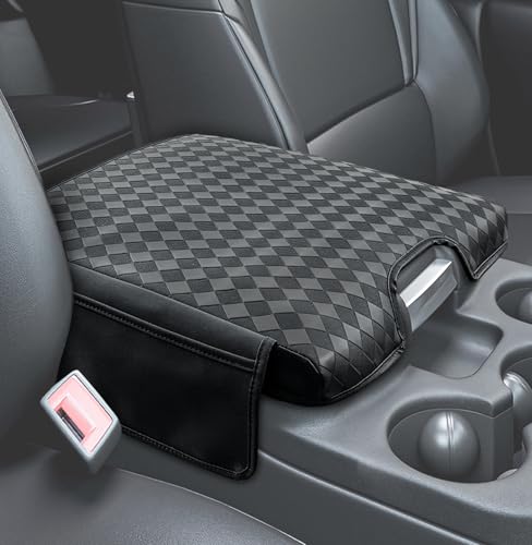 Center Console Cover Compatible with Ram 1500 2013-2018 & 2013-2026 Ram 2500/3500/1500 Classic Model Jump Seat Only, Leather Armrest Cover Middle Console Cover