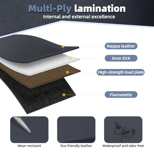 Car Trunk Organizer, Collapsible Leather Car Trunk Storage Organizer with Lid and Sturdy Handle Car Organizer and Storage for SUV, Truck, Sedan (Black, 41 x 11.4 x 12.2in) - size: 41" x 11.4" x 12.2"