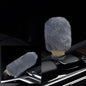 2PCS Plush Car Gear Shift Knob Cover & Handbrake Cover, Soft Fluffy Shift Knob Brake Handle Protector, Universal Car Interior Accessories (Gray) - color: Gray