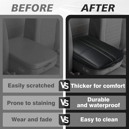 Center Console Armrest Cover Fit for Dodge Ram1500/2500/3500 2002-2012 Accessories, Comfort Armrest Pad Console Lid Cushion Vegan Leather 1-Inch Extra Thick(Jump Seat ONLY) - size: 3) 02-12 |Ram1500/2500/3500| Jump Seat, +Thick