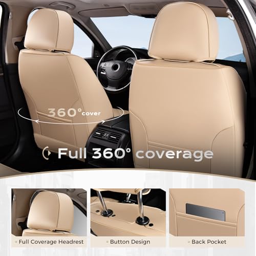 Coverado Car Seat Covers Front Set - color: Beige-0, size: Front Pair