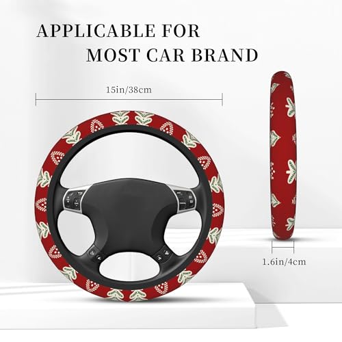 Christmas Tree Car Steering Wheel Cover, Non-Slip Absorbing Sweat Car Wheel Cover Accessories for Men Women,Universal 15" Fit Auto SUV Vans Trucks - color: Christmas Tree