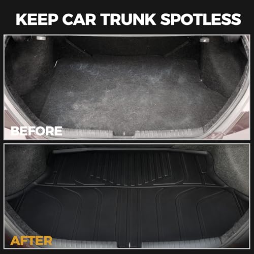 Floor Mats for Honda Civic Sedan 2012-2015, All Weather Floor Mats Trunk Cargo Liner and Door Sill Guards Accessories, Full Coverage Set (Not fit Coupe or Hybrid Models) - style: For Honda Civic | 2012-2015
