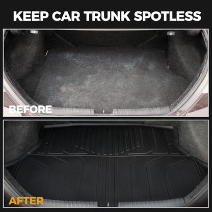 Floor Mats for Honda Civic Sedan 2012-2015, All Weather Floor Mats Trunk Cargo Liner and Door Sill Guards Accessories, Full Coverage Set (Not fit Coupe or Hybrid Models) - style: For Honda Civic | 2012-2015