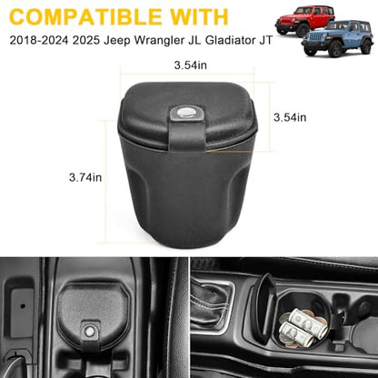 Center Console Coin Organizer Compatible with 2018-2026 Jeep Wrangler JLGladiator JT Accessories Armrest Insert Hodler Secondary Storage Box