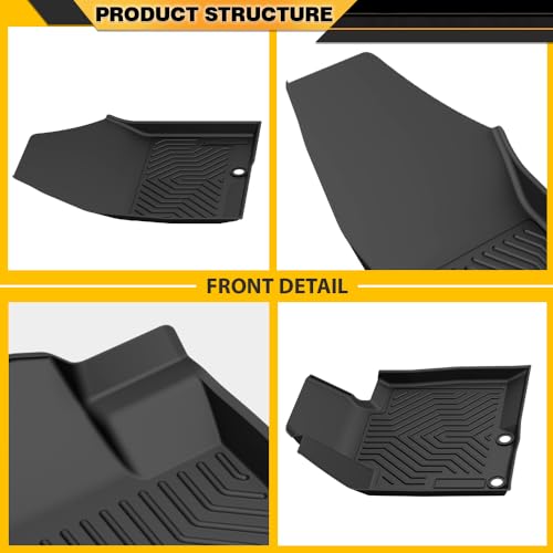 4PCS Floor Mats Cargo Liner Fit Hyundai Santa Fe 2017, All Weather Protection TPE Floor Mats Black 1st & 2nd & 3rd Row - size: Fit Santa Fe 2017 | Black 4PCS