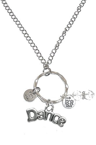 Rear View Mirror Car Charm Ornament, Sun Catcher, Hanging Pendant, Stainless Steel Chain and Crystal Accents, Packaged in a Gift Bag (Dance) - size: Dance
