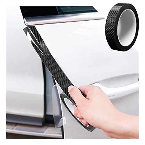 Car Door Edge Entry Guards, 5D Carbon Fiber Anti-Collision Protector Tape, Automotive Scratch Cover Strip Sticker for Door Sill Rear Bumper, Exterior Accessories Fit for Most Cars (1.2"x197", Black) - color: Black, size: 1.2" x 197"