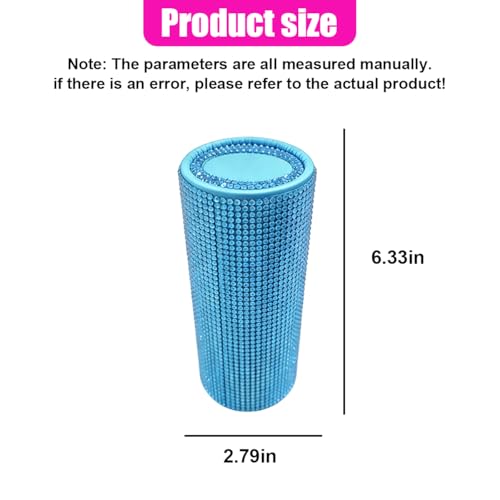 Craedli Bling Car Tissue Holder for Cup Holder, Sparkly Crystal Rhinestone Round Cylinder Car Tissue Box, Refillable Tissues Dispenser Auto Interior Paper Napkin Container with 1 Pack Tissues (Blue) - color: Blue