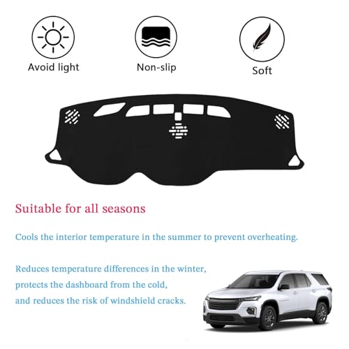 Dashboard Cover Suitable for Chevrolet Traverse 2018 2019 2020 2021 2022 2023 Car Dashboard Cover Sun Visor Mat Non-Slip Polyester Dashboard Accessories - size: 2018-2023 For Chevrolet Traverse