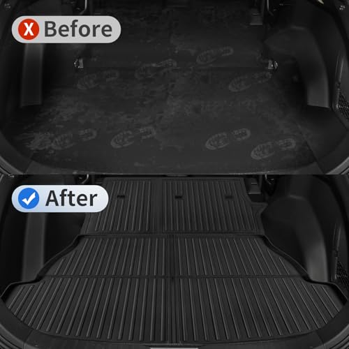 Floor Mats for Toyota RAV4 2025 2024-2019 (Include Hybrid) Full Set All Weather Floor Mats for Toyota RAV4 Accessories 2025 2024-2019 TPE Back Seat Cover Protector Trunk Frunk Mat - size: 2019-2025