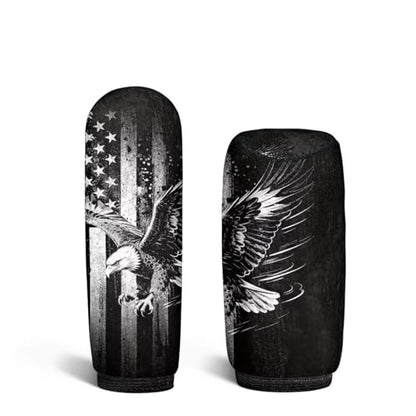 Horeset American Flag Eagle Camouflage Car Gear Shift Knob and Hand Brake Covers, Gear Shift Knob Cover Cars Protect Accessories, Auto Hand Brake Comfortable Handle Grip Cover - color: American Flag Eagle Camouflage
