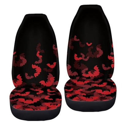 INSTANTARTS Spider Web 2 Piece Front Car Seat Covers Universal Vehicle Seats Cushions Comfort Car Seat Covers - color: Bat