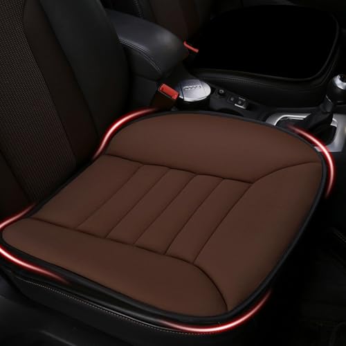MYFAMIREA 2PCS Car Seat Cushion Pad 1.2" Thick Comfort Seat Protector for Car Driver Seat Office Chair Home Use Memory Foam Seat Cushion with Non Slip Bottom, 20'' x 18.5'', Coffee - color: Coffee, size: 2 PCS