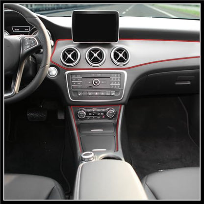 Car Red Interior Trim Strip Line Gap Door Edge Seal Protector 5m 16.4ft Durable Material