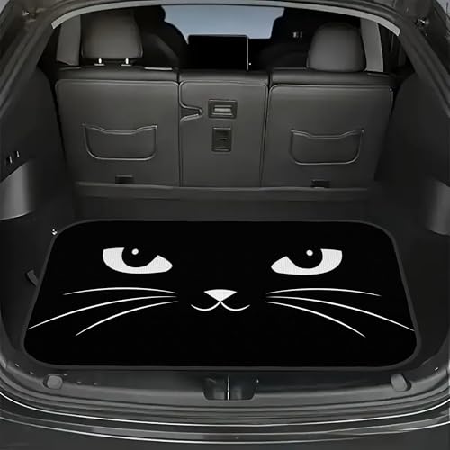 Universal Car Trunk Mat 29" x 39", Black Cat Theme All Weather Trunk Protection Cargo Liner, Durable Cargo Mat Rear Trunk Liner, Stylish Vehicle Interior Accessories Suitable for Most Car Models - color: Black Cat Theme