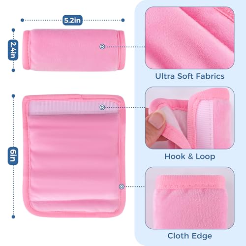 COOLBEBE Piddle Pads Car Seat Protector for Potty Training, 2 Pack Dry Waterproof Car Seat Liner Toilet Training & Strap Covers for Baby Toddler Kid, Car Seat Pad Cover for Strollers, Carseat (Pink)