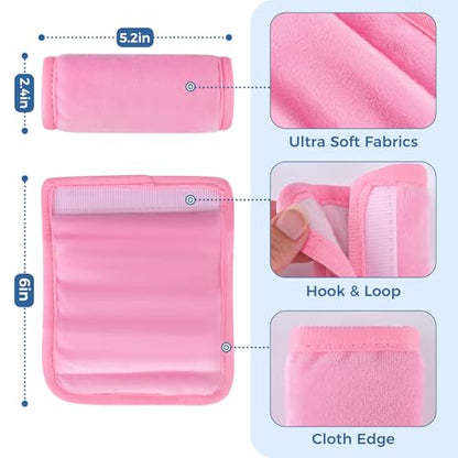 COOLBEBE Piddle Pads Car Seat Protector for Potty Training, 2 Pack Dry Waterproof Car Seat Liner Toilet Training & Strap Covers for Baby Toddler Kid, Car Seat Pad Cover for Strollers, Carseat (Pink)