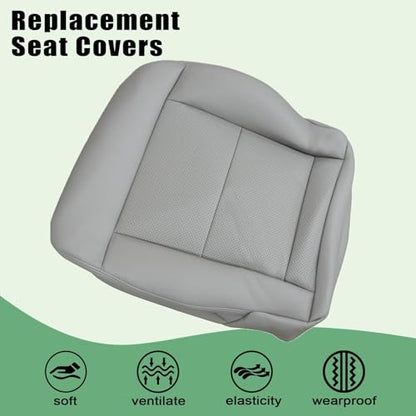Priprilod Driver Side Bottom Replacement Microfiber Leather Seat Cover Gray Compatible with Mercedes Benz E350 E550 2010 2011 2012 2013 2014
