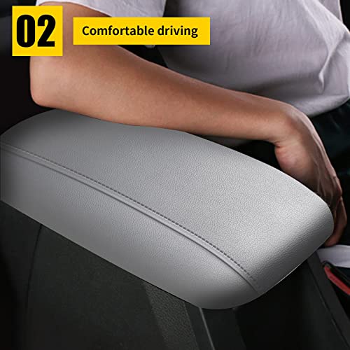 AOMSAZTO Light Gray Console Covers for 2015-2019 Hyundai Sonata Armrest Covers for Hyundai Sonata - color: gray