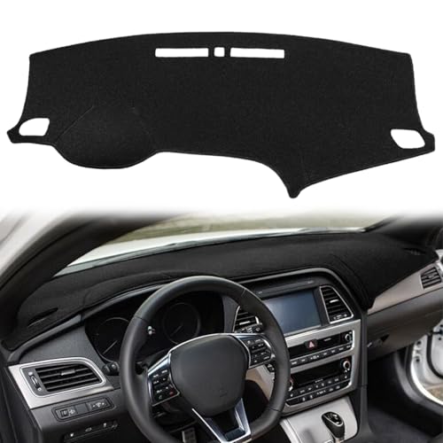 Dash Cover Mat Custom Fit for Hyundai Sonata 2015 2016 2017 2018 2019 Dashboard Cover Pad Carpet Protector (Black) F165 - color: 15-19 Black
