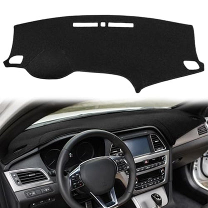 Dash Cover Mat Custom Fit for Hyundai Sonata 2015 2016 2017 2018 2019 Dashboard Cover Pad Carpet Protector (Black) F165 - color: 15-19 Black