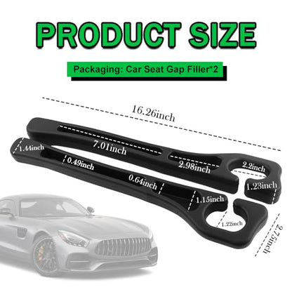 2PCS Car Seat Gap Filler Organizer,2026 Upgraded Car Seat Gap Plug with Storage Slot,Plug & Play in Between Cars Seats Catcher Cars Accessories to Stop Items Falling Between Seats