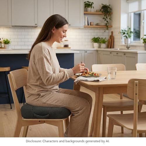 WSGJHB Office Chair Cushion Pillow Adult Car Booster Seat Cushions for Short People Effectively Increase Field of View Lower Back Fatigue Relief, for Cars, Office, Home Anti-Slip 18x18x4.7 inchs Gray - color: Gray