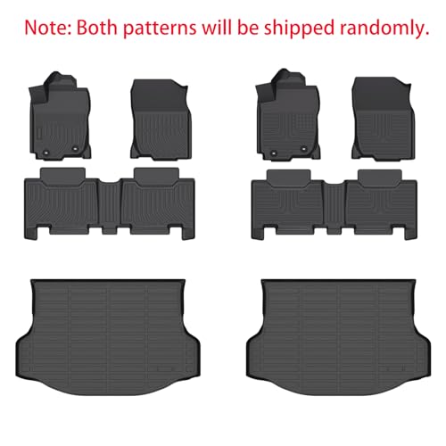 KELCSEECS® Floor Mats & Cargo Liner for 2013-2018 Toyota Rav4(Not for Hybrid or Prime),All Weather Protection TPE Floor Liners Front& Rear Row Full Set Accessories Black - style: 27) For 2013-2018 Rav4 Full Set