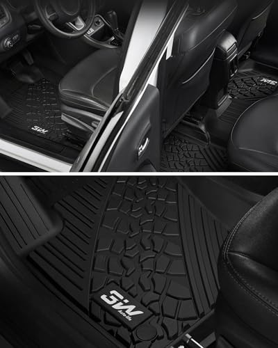 3W Floor Mats&Cargo Liner Fit for Jeep Cherokee 2015-2023, All Weather Custom Fit Trunk Liner for Jeep Cherokee, Heavy Duty Trunk Mat Behind 2rd Row Black(NOT for Grand Cherokee) - size: Jeep Cherokee 2015-2023 Floor Mat & Cargo Liner