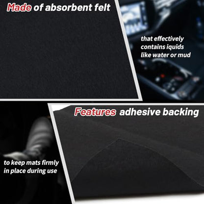 Breling 50 Pcs Disposable Floor Mats for Cars 15.7'' x 19.6'' Black Non Woven Fabric Automotive Floor Mats Protectors, Absorbent Non Slip Car Foot Pads, Vehicle Carpet for SUV, Truck, Wash, Detailing