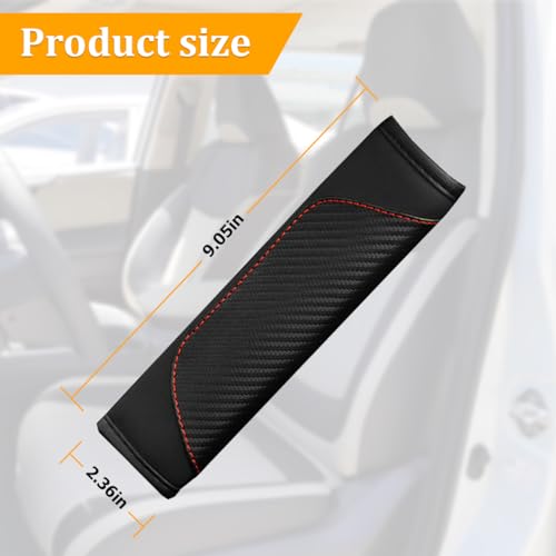 2PCS Car Seat Belt Cover, Carbon Fiber Seatbelt Shoulder Protection, Soft Car Seat Belt Strap Cushion Protect Your Neck and Shoulder, Car Accessories Seat Belt Pad for Car Truck (Black) - color: Black