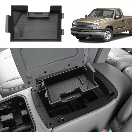 ECOZEN Center Console Organizer For 2003-2006 Silverado/Sierra 1500/2500HD/3500HD & 2007 Silverado/Sierra Classic & 2002-2006 Chevy Avalanche Accessories - Full Console w/Bucket Seats Only - size: 2003-2007 Silverado/Sierra
