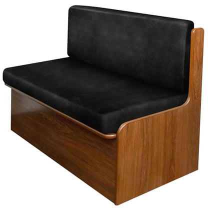 molasofa Leather Like RV Dinette Cushion Covers, RV Booth Seat Cover Stretchable Camper Cushion Couch Covers Washable Slipcovers for Camper Car Bench (1 Backrest Cover & 1 Bench Cover, Black) - color: 02black, size: 1 Bench Cover & 1 Backrest Cover