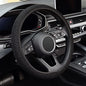 KAFEEK Elastic Stretch Steering Wheel Cover,Warm in Winter and Cool in Summer, Universal 15 inch, Microfiber Breathable Ice Silk, Anti-Slip, Odorless, Easy Carry,Black - color: black