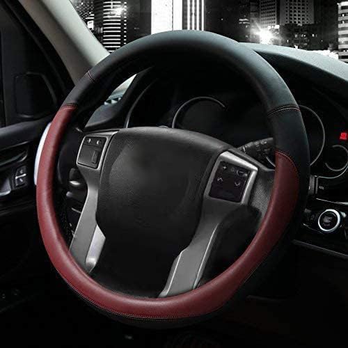Valleycomfy Microfiber Leather Steering Wheel Cover Large-Size for F150 F250 F350 Ram 4Runner Tacoma Tundra Range Rover Model S X with 15 1/2 inches-16 inches Outer Diameter (Wine Red) - color: Wine Red, size: Large Size[15.5"-16"]