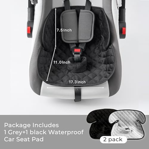 2 Pack Waterproof Piddle Pads Carseat Potty Training Car Seat Protector Waterproof Car Seat Liner Cover to Prevent Pee(Grey-1 Pack+Black-1 Pack) - color: Grey-1 Pack+Black-1 Pack