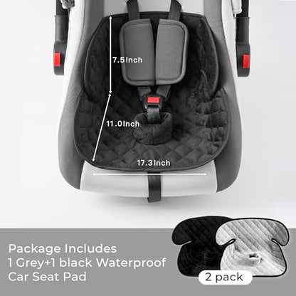 2 Pack Waterproof Piddle Pads Carseat Potty Training Car Seat Protector Waterproof Car Seat Liner Cover to Prevent Pee(Grey-1 Pack+Black-1 Pack) - color: Grey-1 Pack+Black-1 Pack