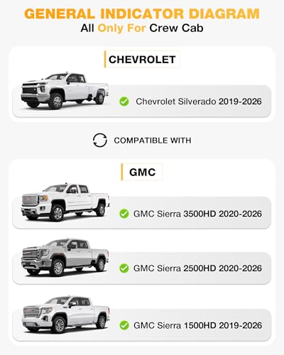 3W Floor Mats & Front Carpet Fit for 2019-2025 2026 Chevy Silverado/GMC Sierra Denali 1500 & 2020-2026 GMC Sierra 2500HD/3500HD Crew Cab, TPE All Weather Accessories 2 Rows Full Set Car Mats - size: GMC Sierra & Chevy Silverado Floor Mats & Carpet